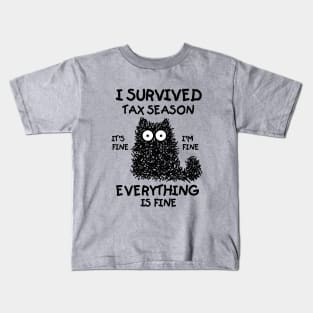 I Survived Tax Season Cat Kids T-Shirt